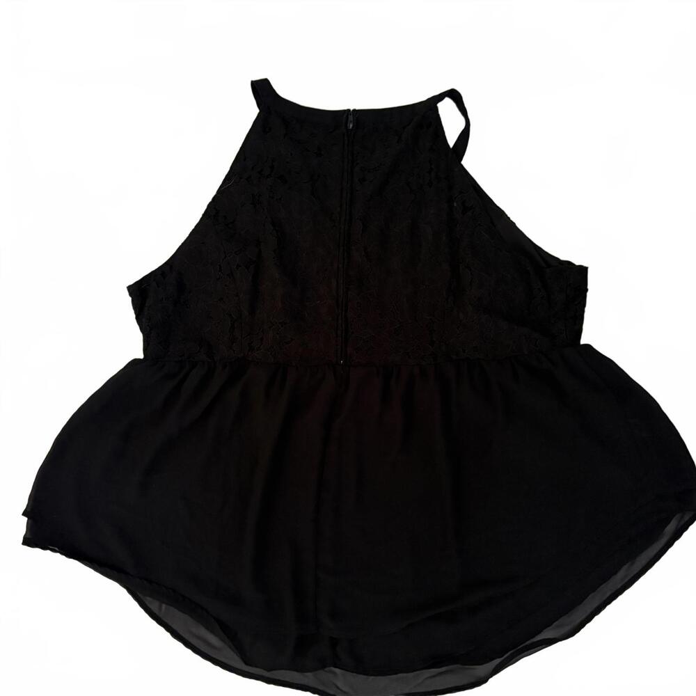 Torrid | Women’s Black Strappy Halter Lace Sheer Layered Blouse Top Size 3X - Picture 4 of 9